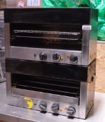 2 x Lincat Salamander Grills - Stainless Steel Finish - 240v - Suitable For Mounting on Worktops -