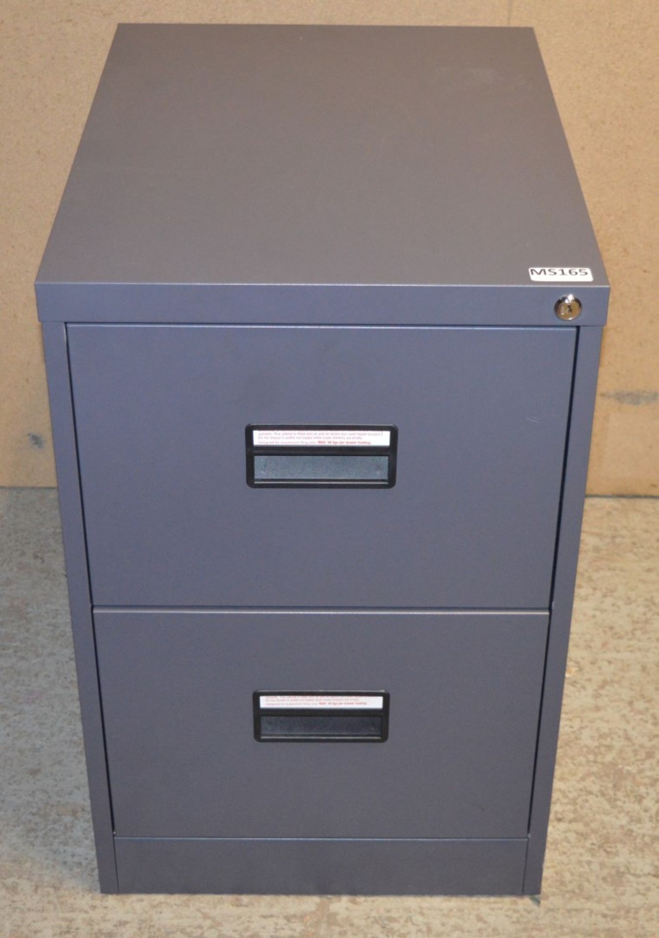 1 x Set of Metal Office Drawers - Contemporary Grey Coated Finish - H72 x W46 x D62 cms - CL282 - - Image 2 of 4