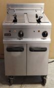 1 x Lincat Opus Twin Tank Fryer - Model OE7113 - 3 Phase 400v - Stainless Steel Finish - CL180 - Ref