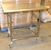1 x Wheeled Prep Trolley With Runners For 3 Trays - Dimensions: 91 x 60.5 x 88cm - Ref: MC116 - CL28