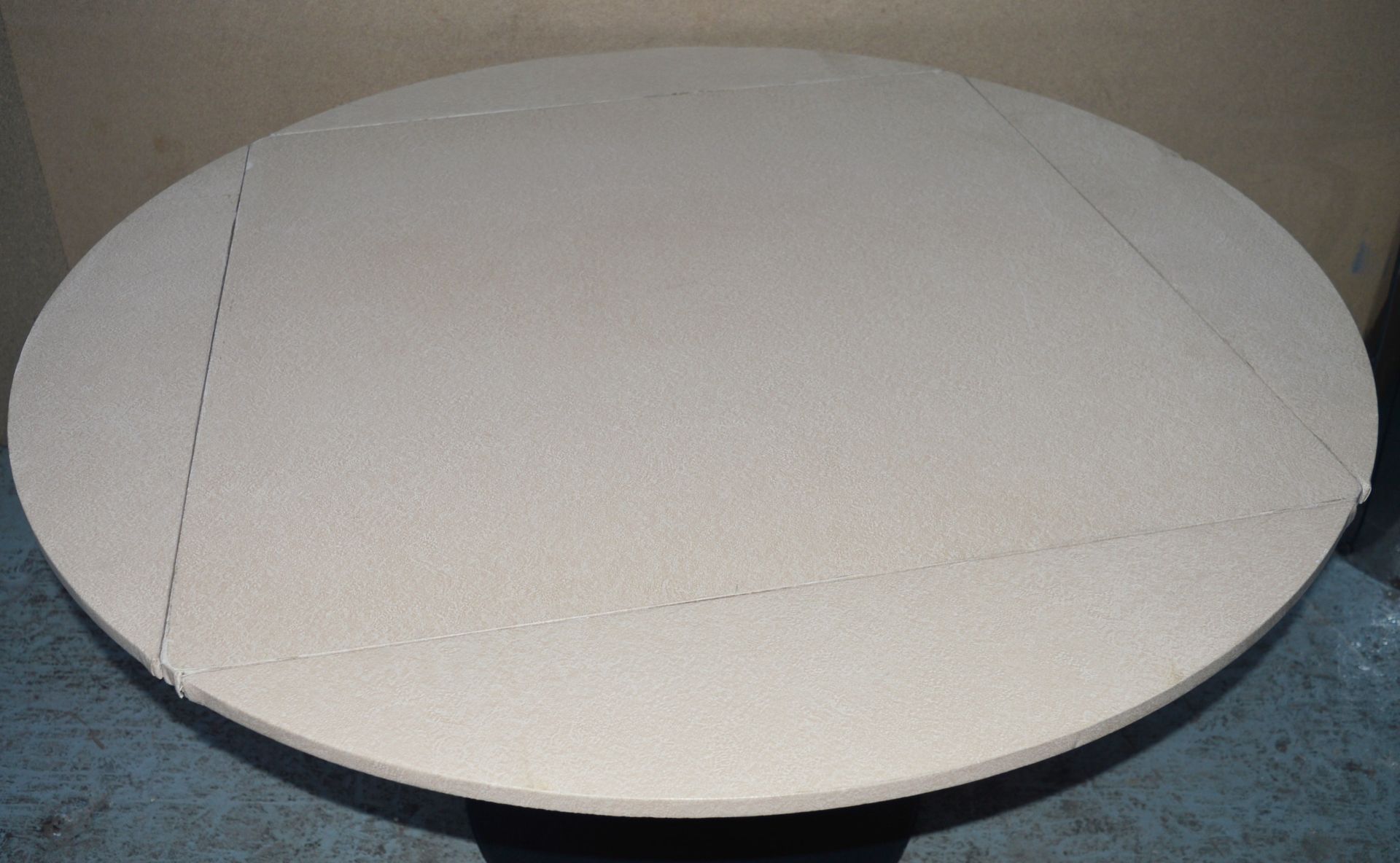 1 x Round to Square Dining Table - Square Dining Table With Folding Round Drop Leaf Ends and - Image 3 of 9