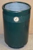 1 x Outdoor Public Waste Bin in Green - Green Plastic Waste Bin With Removable Metal Inner Bin - H80