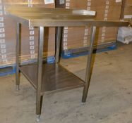 1 x Adjustable Height Stainless Steel Chute Table - Dimensions: 105 x 80 x 100cm (At High End) - Ref
