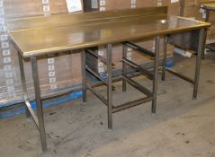 1 x Stainless Steel Prep Table With Waste Hole And Space For 3 Trays - Dimensions: 180 x 70 x 97cm -