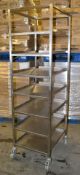 1 x 7-Tier Stainless Steel Transport Trolley - Dimensions: 53 x 63.5 x 185cm - Ref: MC140 - CL282 -