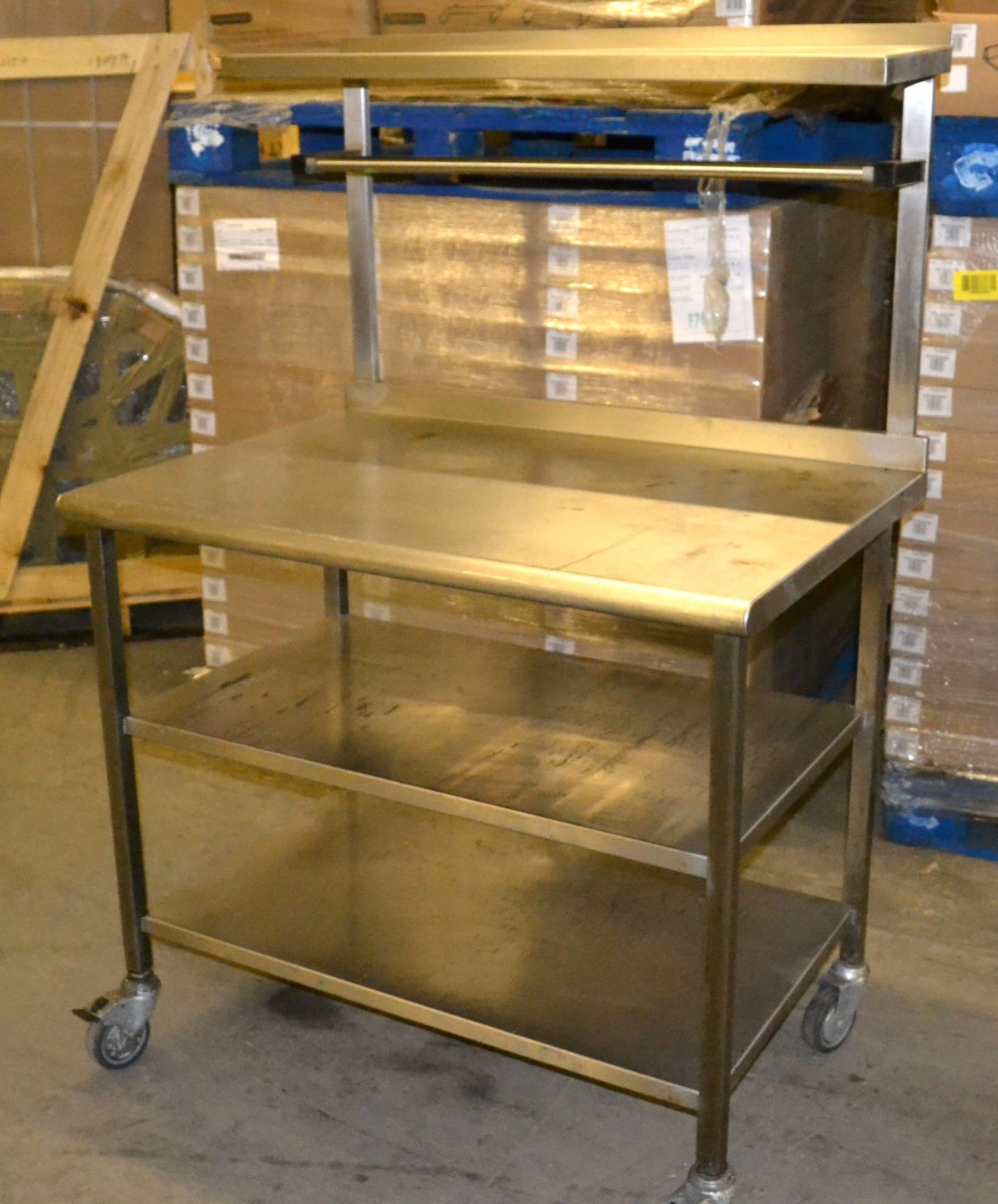 1 x Wheeled Stainless Steel Prep Table - Dimensions: 100 x 69.5 x 148cm - Ref: MC120 - CL282 - Locat - Image 4 of 11