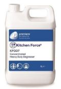 10 x Kitchen Force 5 Litre Concentrated Heavy Duty Degreaser - Premiere Products - Includes 10 x 5