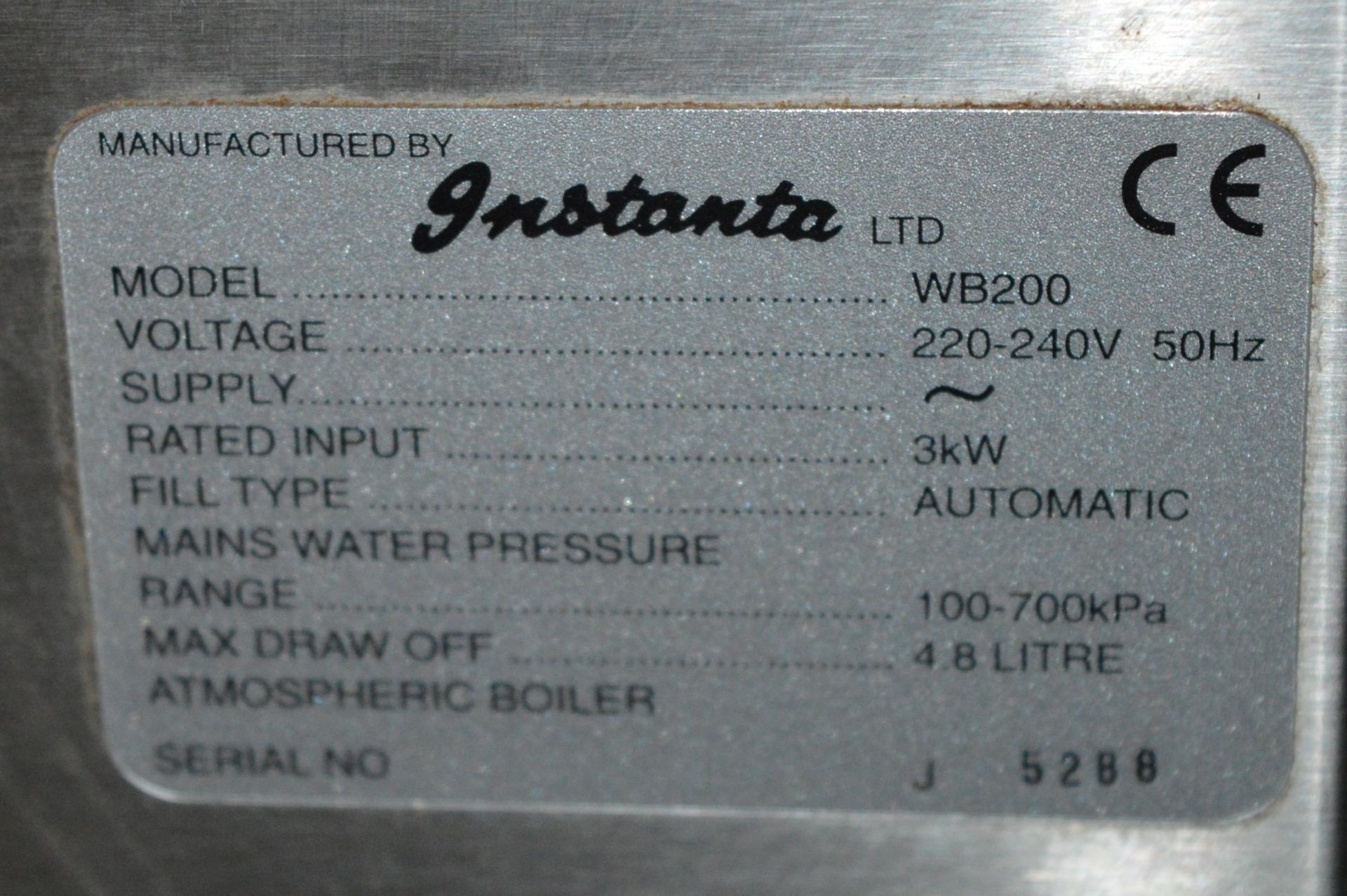 1 x Instanta WB200 Autofill Thermostat Controlled Water Boiler - Stainless Steel Finish - 28 Liter - Image 4 of 4
