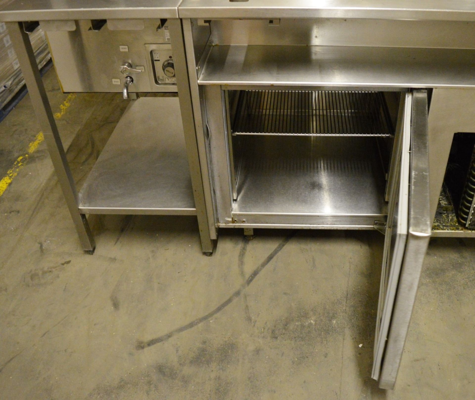 1 x Franke Stainless Steel Prep Table With Single Door Chiller, Fan Cooled Saladette, Wells SS206 - Image 7 of 12