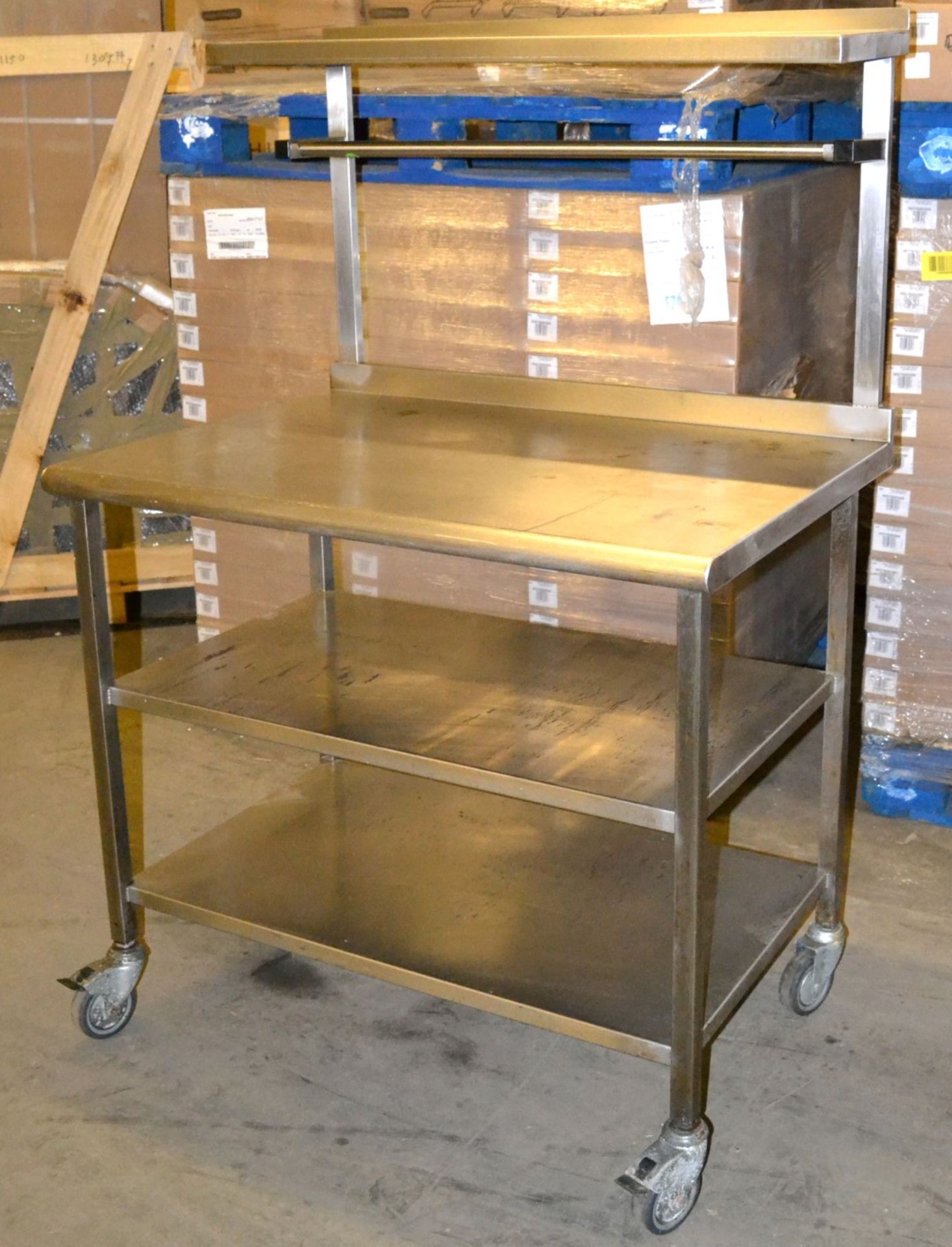 1 x Wheeled Stainless Steel Prep Table - Dimensions: 100 x 69.5 x 148cm - Ref: MC120 - CL282 - Locat - Image 5 of 11