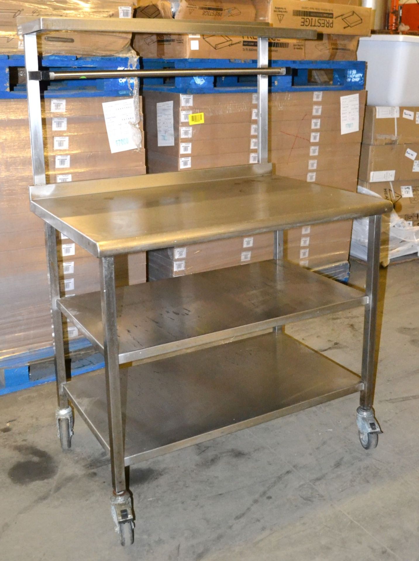 1 x Wheeled Stainless Steel Prep Table - Dimensions: 100 x 69.5 x 148cm - Ref: MC120 - CL282 - Locat - Image 2 of 11