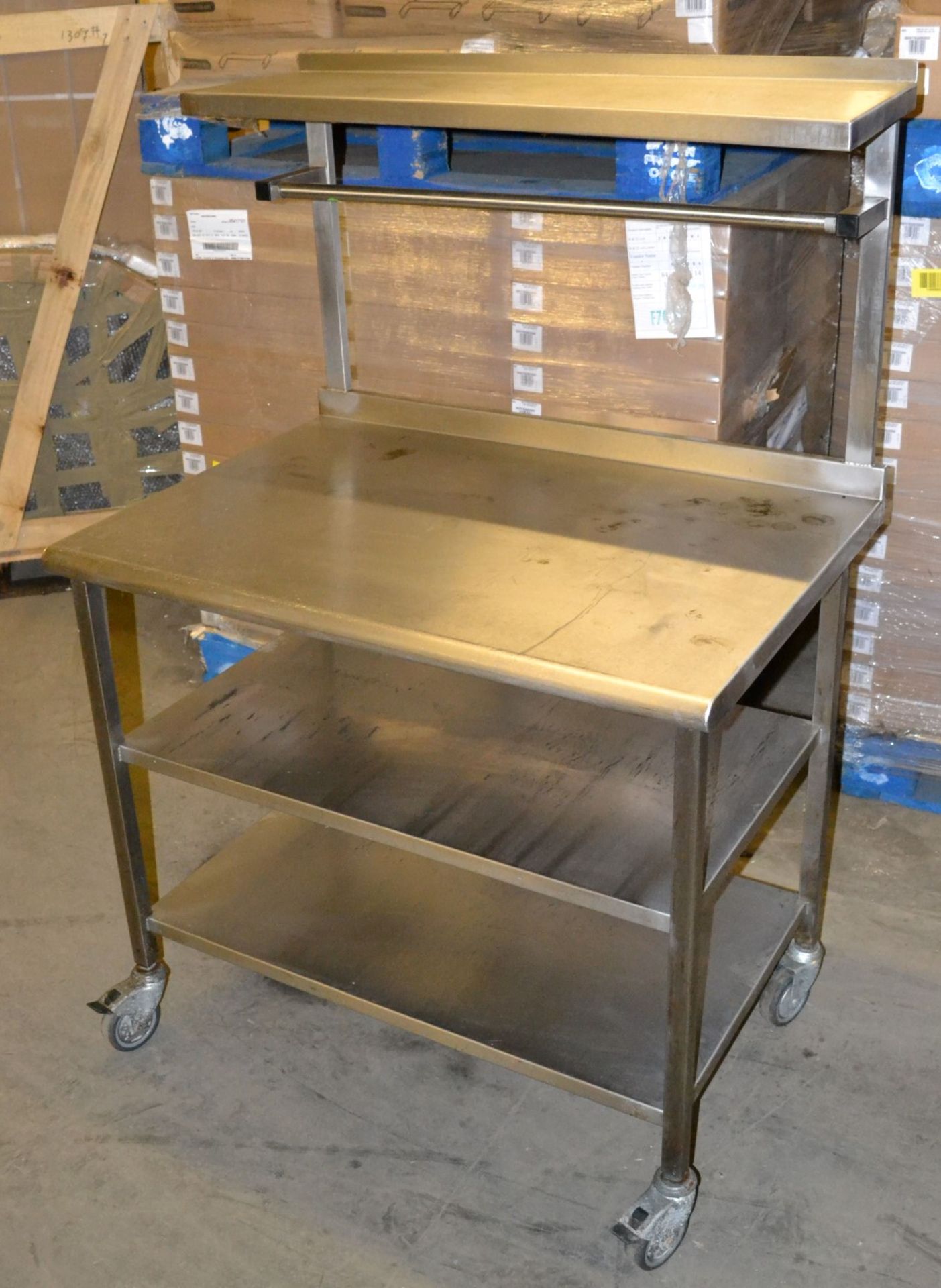 1 x Wheeled Stainless Steel Prep Table - Dimensions: 100 x 69.5 x 148cm - Ref: MC120 - CL282 - Locat - Image 7 of 11