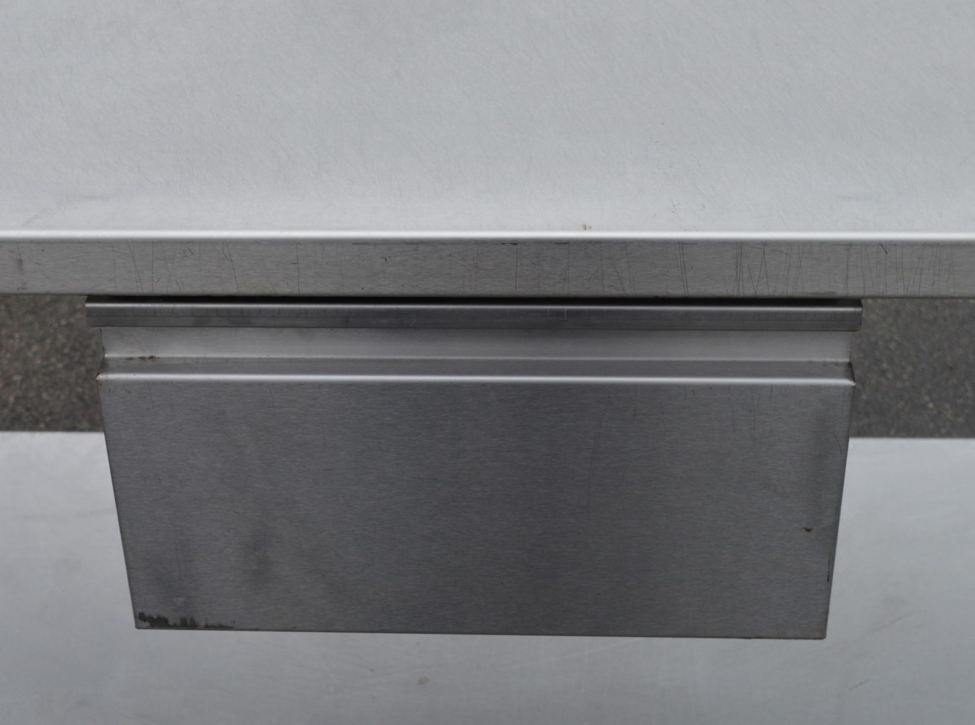 1 x Stainless Steel Prep Bench With Undershelf, Castor Wheels and Central Drawer - H87 x W140 x D7 - Image 5 of 5