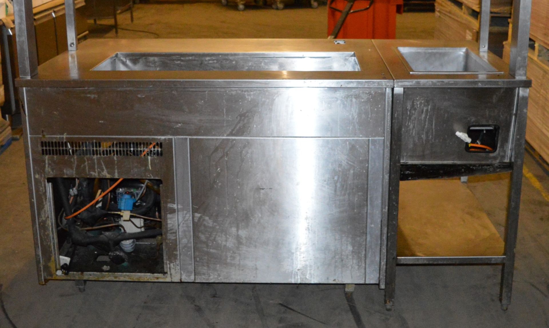 1 x Franke Stainless Steel Prep Table With Single Door Chiller, Fan Cooled Saladette, Wells SS206 - Image 10 of 12