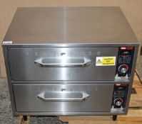 1 x Hatco HDW22 Drawer Food Warmer With Pans - Stainless Steel Finish - 240v - CL256 - Ref JP289 -