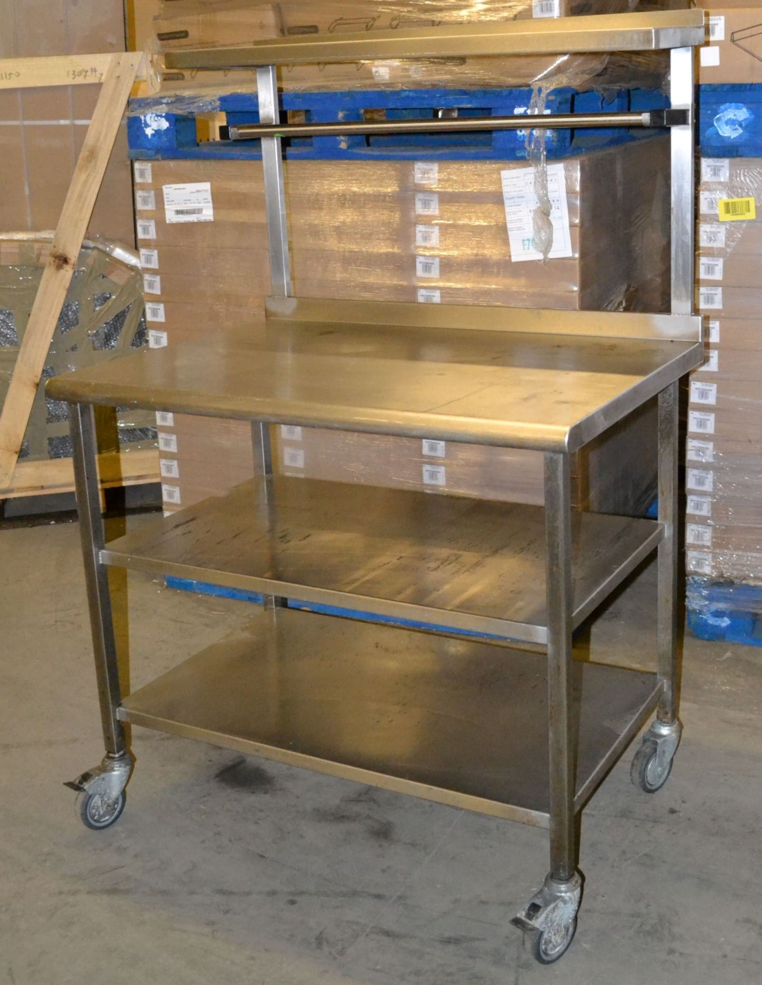 1 x Wheeled Stainless Steel Prep Table - Dimensions: 100 x 69.5 x 148cm - Ref: MC120 - CL282 - Locat - Image 6 of 11