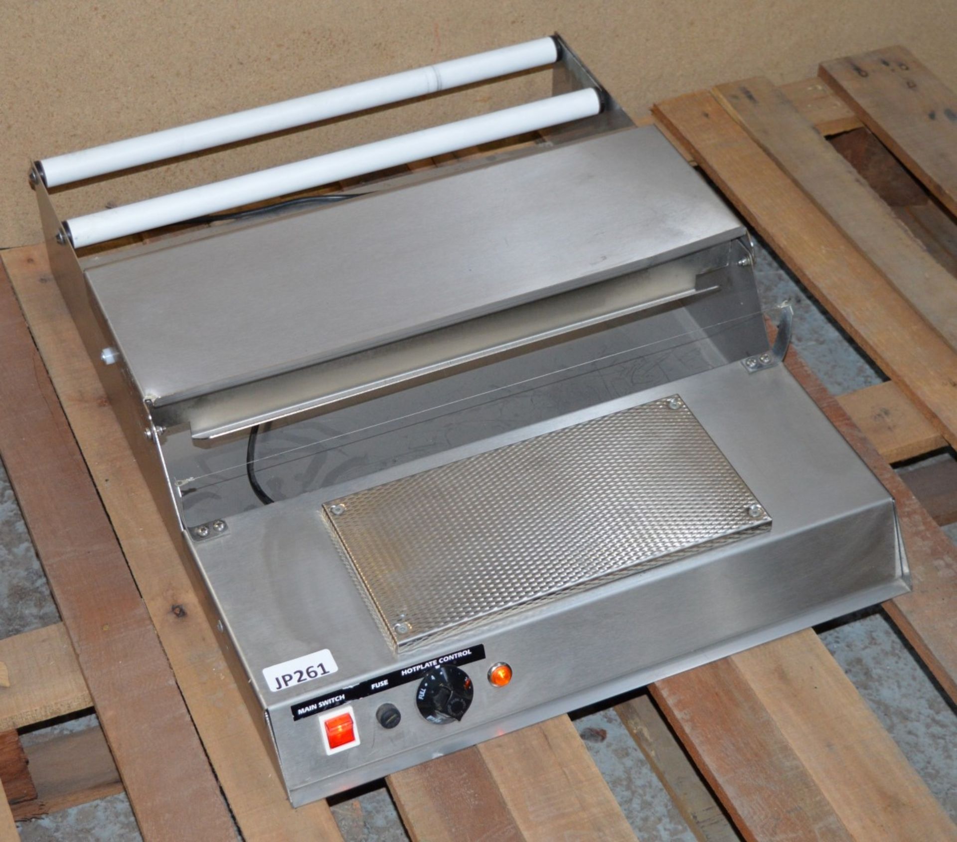 1 x Desktop Stretch Wrap Tray Overwrapper Machine - Stainless Steel Constructons With Hotplate - Image 2 of 7