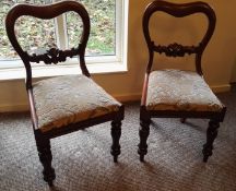 2 x Vintage Mahogany Balloon Back Dining Chairs - CL444 - Location: Altrincham WA14 - NO VAT ON THE