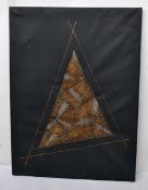1 x Canvas Artwork Featuring A Contemporary Triangular Design On Black - Dimensions: 75 x 100 x