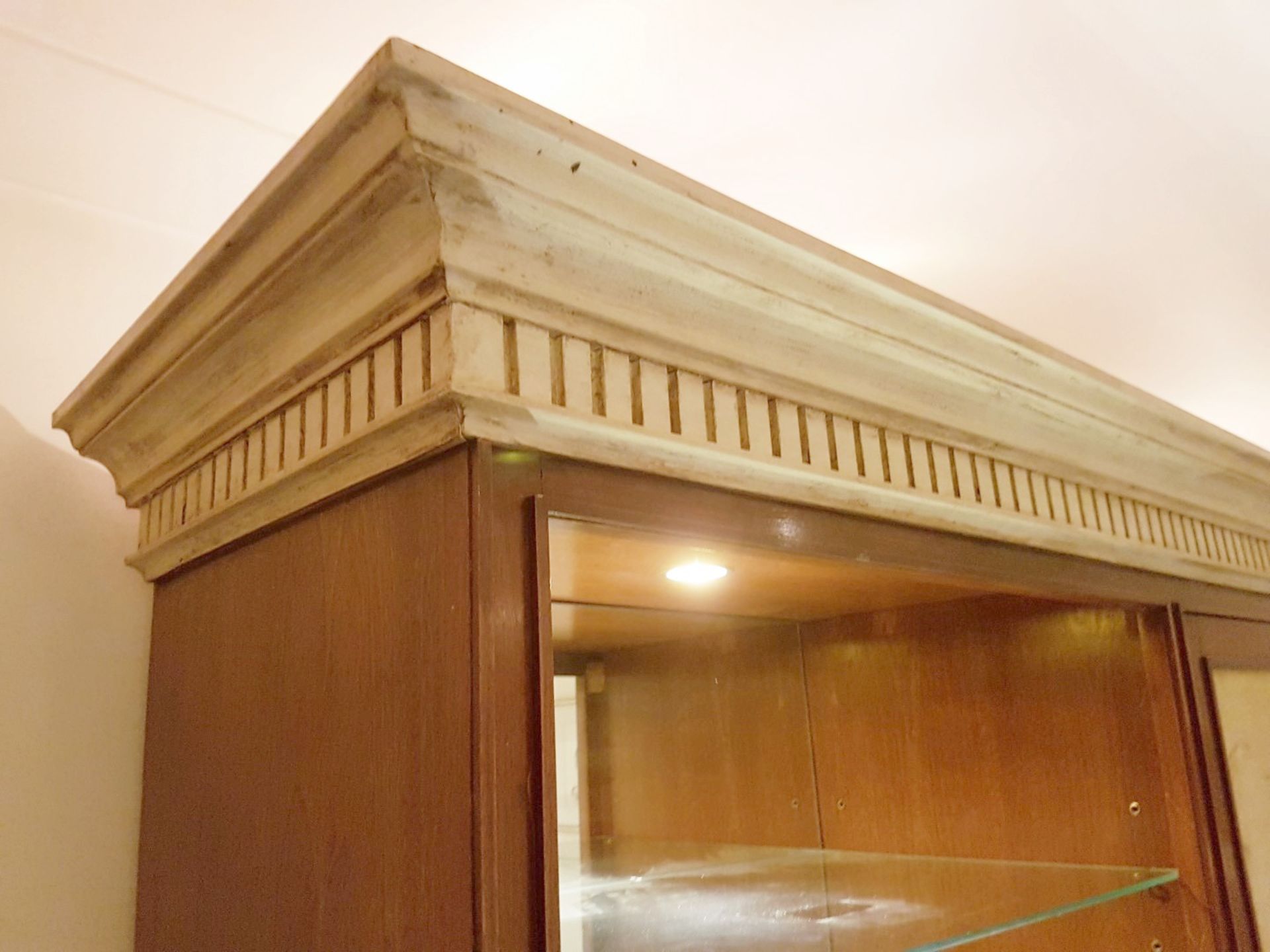 1 x Stunning Hand Made Solid Wood Display Unit with Marble & Glass Shelving -    We are delighted to - Image 13 of 15