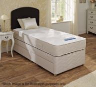 1 x Sealy Branded Single Bed Base With 2-Drawer Storage And Sleepwell Handmade Firm Mattress -