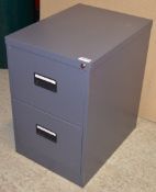 1 x Set of Metal Office Drawers - Contemporary Grey Coated Finish - H72 x W46 x D62 cms - CL282 -