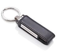 1 x ICE London Silver Plated 2GB USB Flashdrive Keyring - Features A Genuine Leather Wrap With