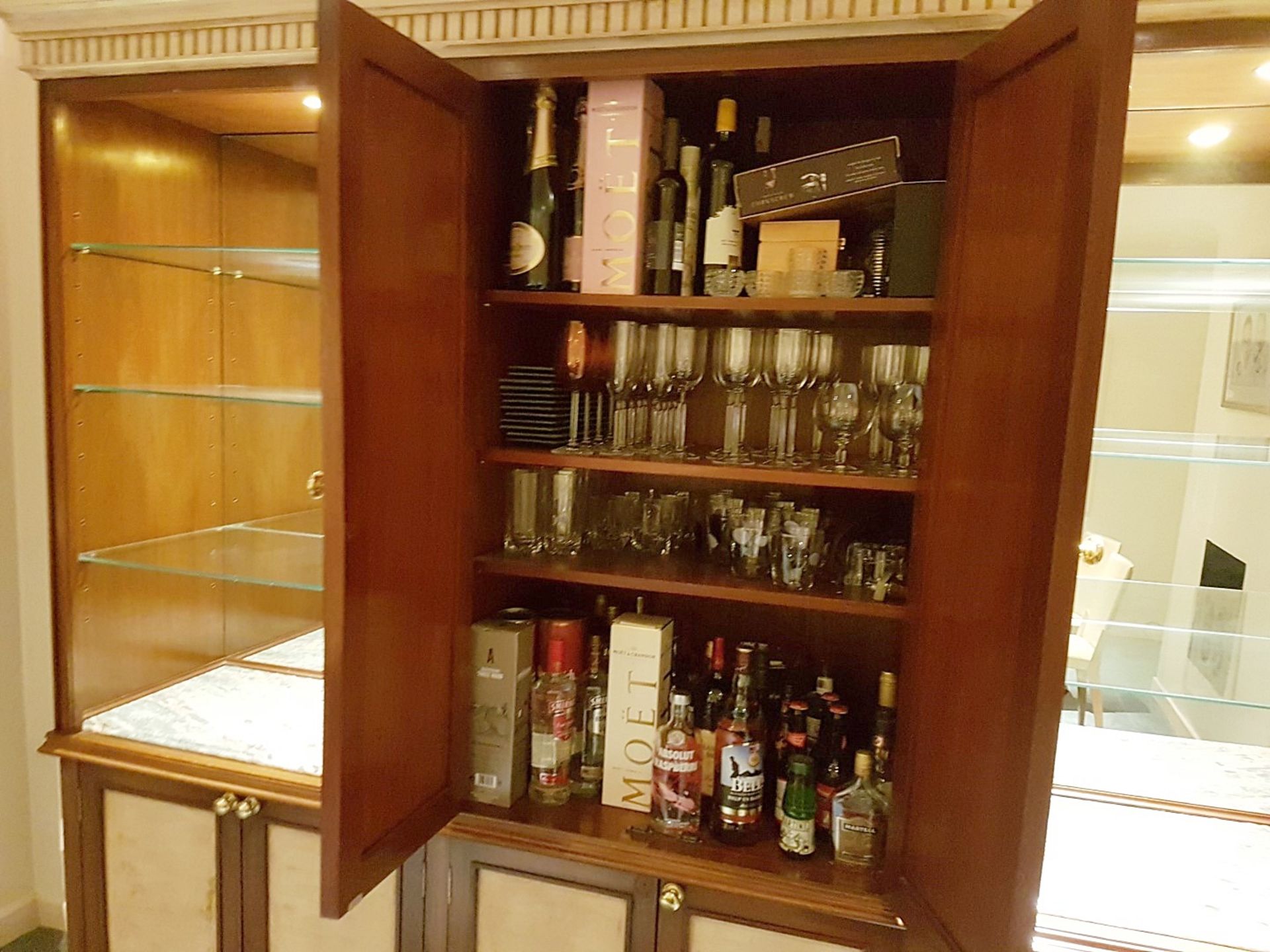 1 x Stunning Hand Made Solid Wood Display Unit with Marble & Glass Shelving -    We are delighted to - Image 5 of 15