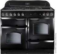 RANGEMASTER Classic 110 Dual Fuel Range Cooker - Black & Chrome - Used In Very Good Condition -