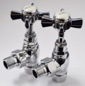 1 x Vogue Bathrooms Pair of Classical Chrome Radiator Valves - Product Code: VKRADC1 - New Boxed