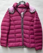 1 x Steilmann Feel C.o.v.e.r By Kirsten Womens Coat - Padded Down Filled Coat In Hot Pink, With Deta