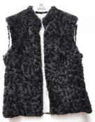 1 x Steilmann Womens Premium Soft Faux Fur Gilet In Black - Hook & Loop Fastening - UK Size 12 - New