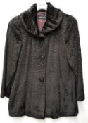 1 x Steilmann Womens Faux Fur Winter Coat In BLACK - UK Size 12 - New Sample Stock - CL210 - Ref MT5