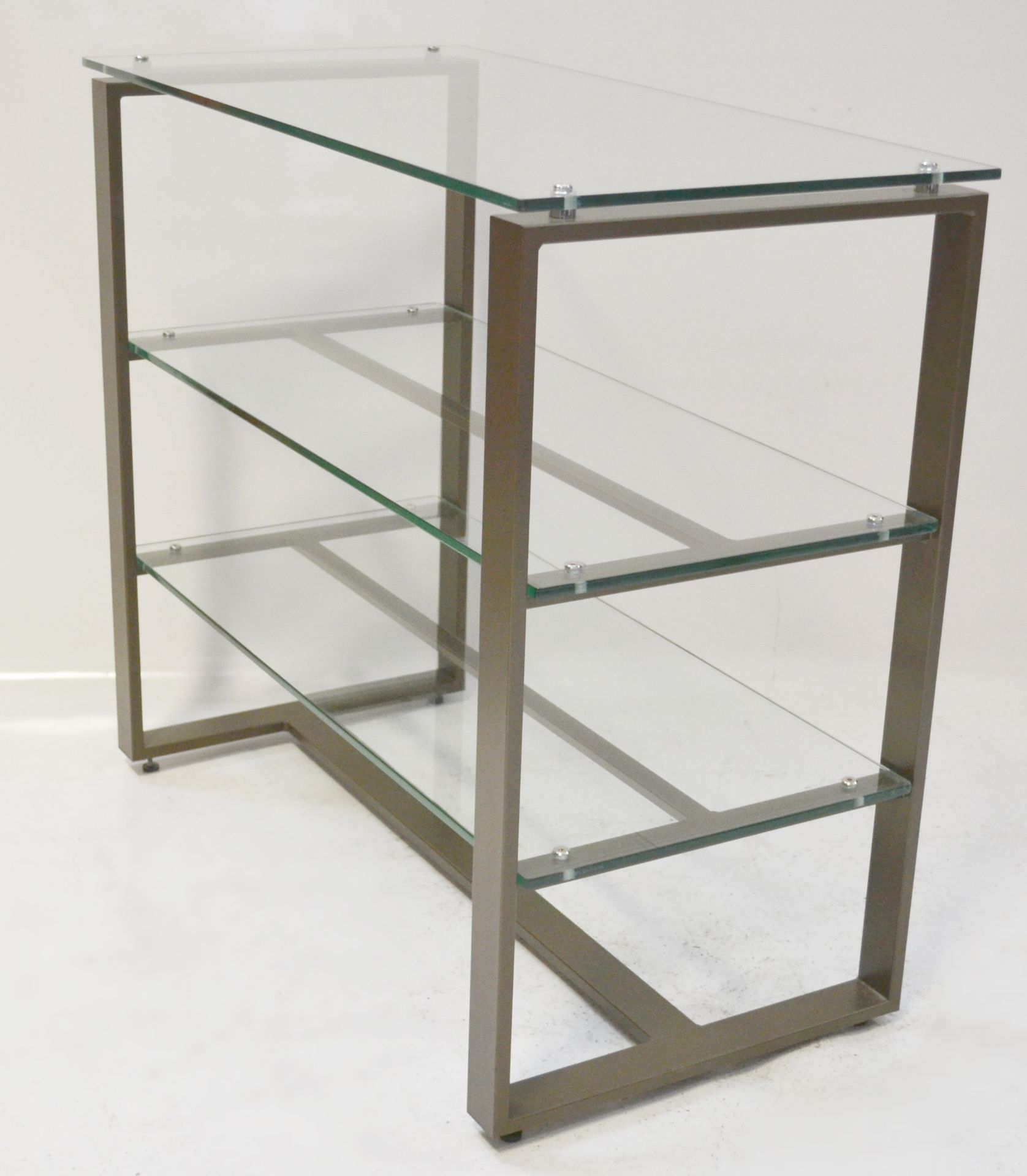 1 x 3-Shelf Glass Retail Display Unit With A Sturdy Metal Frame - Ex-Display, Recently Removed - Image 4 of 5