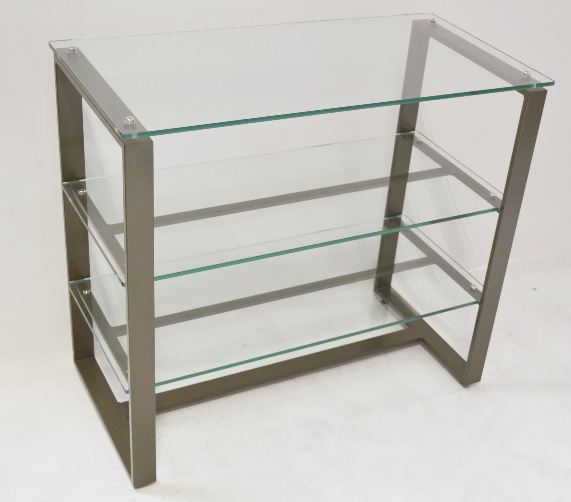 1 x 3-Shelf Glass Retail Display Unit With A Sturdy Metal Frame - Ex-Display, Recently Removed - Image 2 of 5