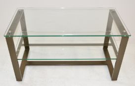 1 x 2-Shelf Glass Retail Display Unit With A Sturdy Metal Frame - Ex-Display, Recently Removed