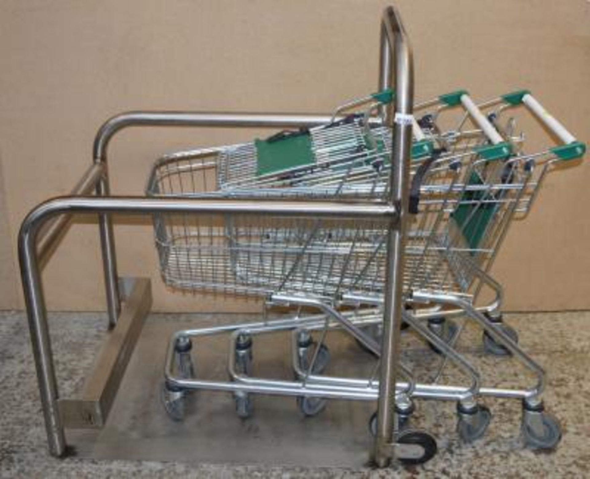 1 x Row Shopping Trolley Docking Station With Three Wanzl 60kg Capacity Shopping Trolleys - Features