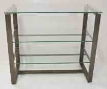 1 x 3-Shelf Glass Retail Display Unit With A Sturdy Metal Frame - Ex-Display, Recently Removed