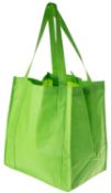 200 x Reuseable Shopper XL Bags - Colour Lime Green - Brand New Resale Stock - Size 255mm x 380mm