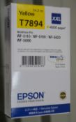 1 x Genuine Epson Yellow XXL Printer Cartrige - T7894 - 4,000 Page Capacity - Suitable For The Epson