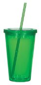 25 x Festival Tumbles - Colour Green - New Orleans Acrylic With a 16oz Capacity and Double Wall