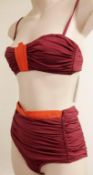 1 x Rasurel - Damson and Orange trim Bikini - R20357 Touquet -Shorty - Size 2C - UK 32 - Fr 85 - EU/
