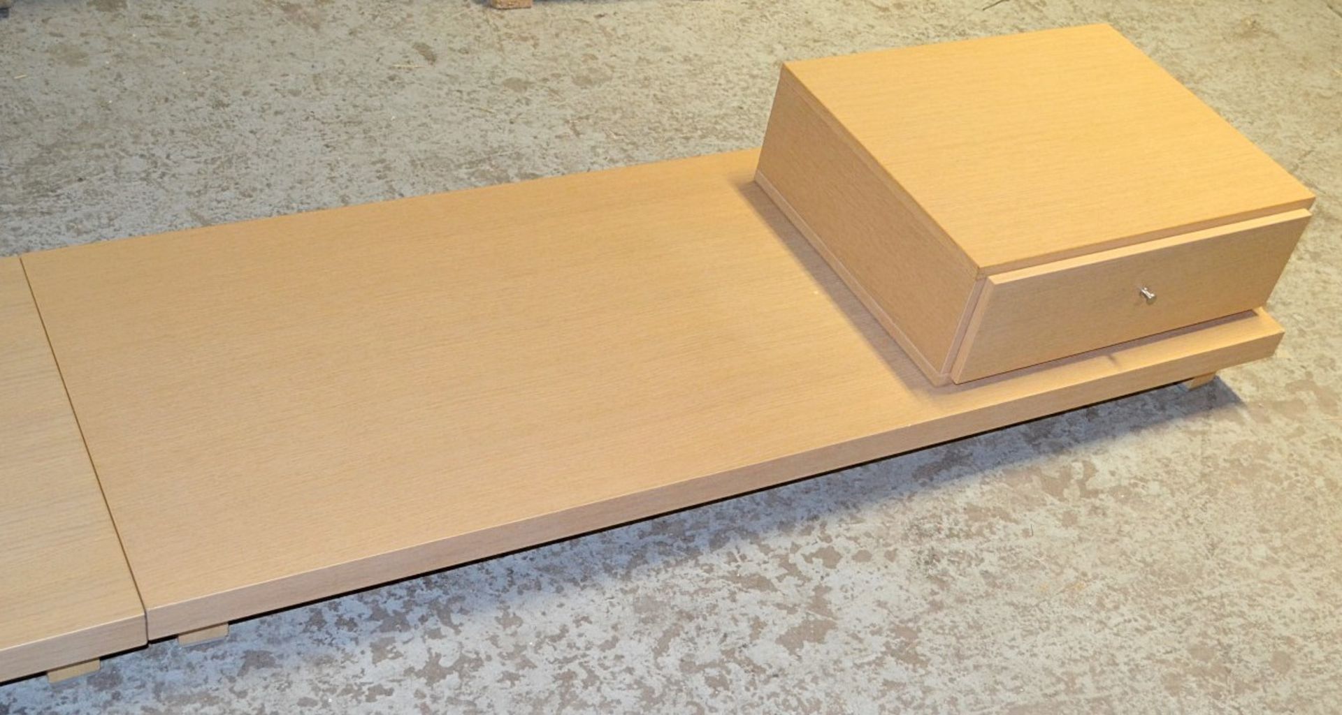 2 x Bedside Cabinets On Underbed Plinth With A Classic Oak Finish - 3 Metres Wide  - Used In Good - Image 3 of 8