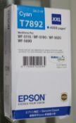 1 x Genuine Epson Cyan XXL Printer Cartrige - T7892 - 4,000 Page Capacity - Suitable For The Epson