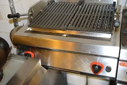 1 x Angelo Po Natural Gas Chargrill - Stainless Steel Finish - Enamelled Cast Iron Griddle With