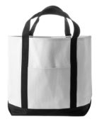 48 x Seashell Tote Bags - Colour White & Black - Brand New Resale Stock - Size 280mm x 405mm x 305mm