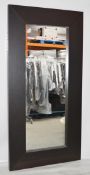 1 x Large Wenge Wood Mirror - Over 6ft Tall - Can Be Hung Vertical or Horizontal - Ideal For