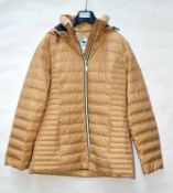 1 x Premium Branded Womens Padded Winter Coat - Features Detachable Hood - Colour: Mustard - UK Size
