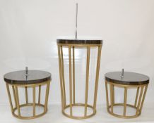 5 x Assorted Luxury Shop Display Mannequin Plinths - Various Finishes, All With Gold Coloured Bases