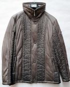 1 x Steilmann Kirsten Womens Padded Winter Coat In A Brown Faux Suede - Size 12 - CL210 - Ref MT610